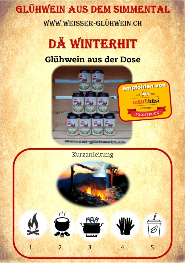 Weisser Glühwein Dose 33cl 24 Karton